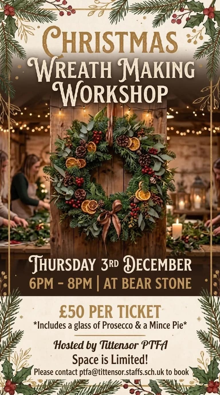 Christmas Wreath Workshop at Bear Stone — 3 December — Stone news photo