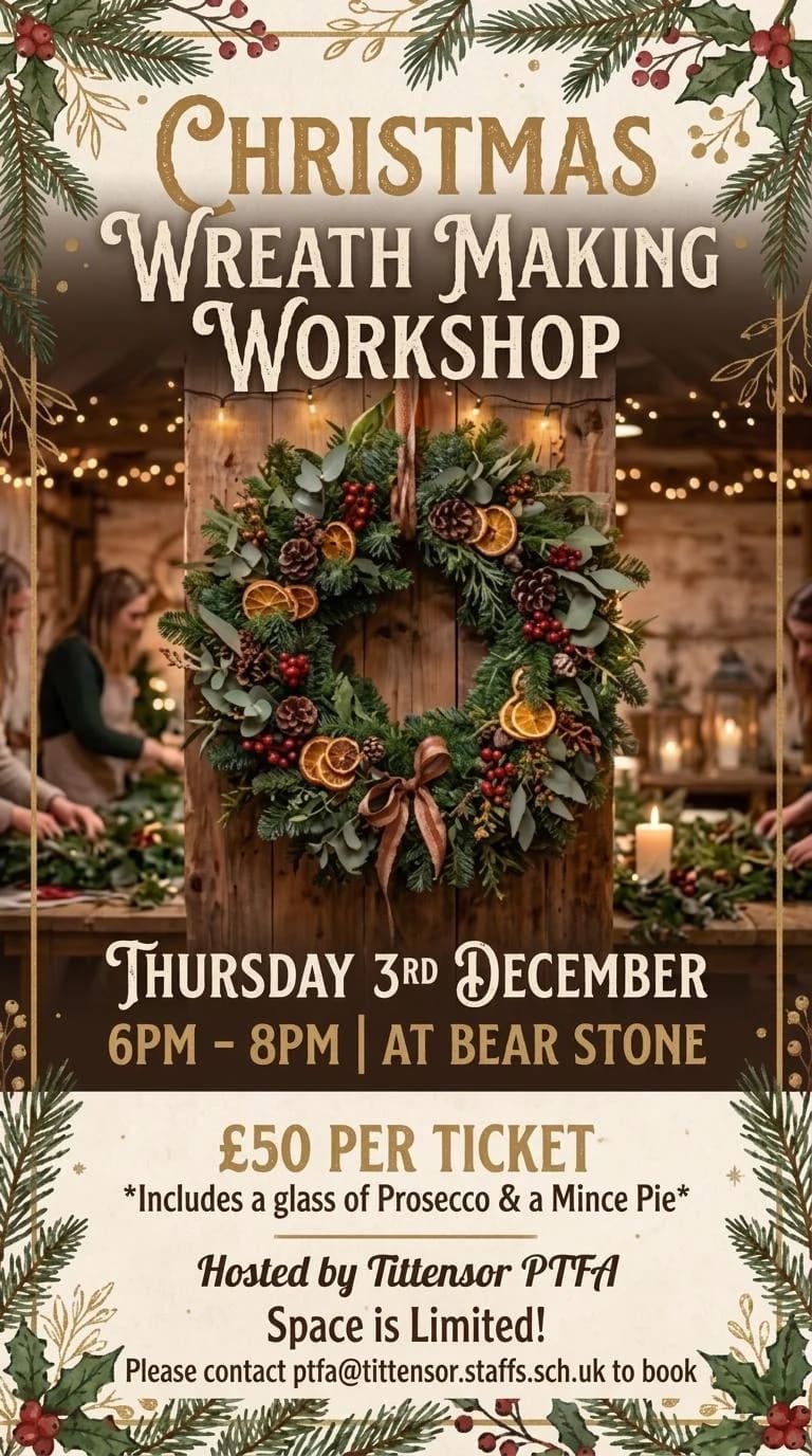 Christmas Wreath Workshop at Bear Stone — 3 December — Stone news photo (A Little Bit of Stone)